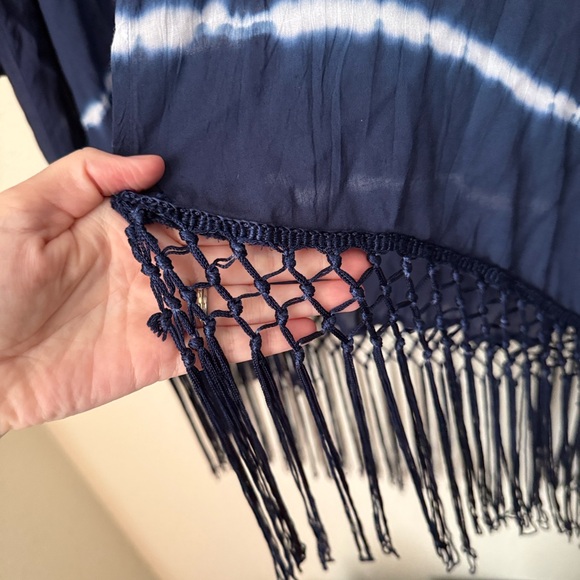 Neiman Marcus Tie-Dye Tassel Trim Cardigan Size Large - Picture 6 of 7